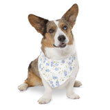 Floral Blue Rose Pet Bandana Collar — Spring Floral Dog & Cat Accessory