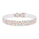 Floral Meadow Dog Collar – Pastel Tiny Flowers Pattern, Spring-Summer Pet Accessory
