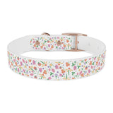 Floral Meadow Dog Collar – Pastel Tiny Flowers Pattern, Spring-Summer Pet Accessory