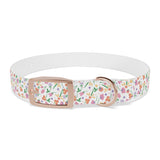 Floral Meadow Dog Collar – Pastel Tiny Flowers Pattern, Spring-Summer Pet Accessory