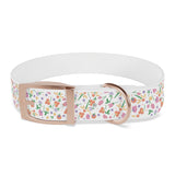 Floral Meadow Dog Collar – Pastel Tiny Flowers Pattern, Spring-Summer Pet Accessory