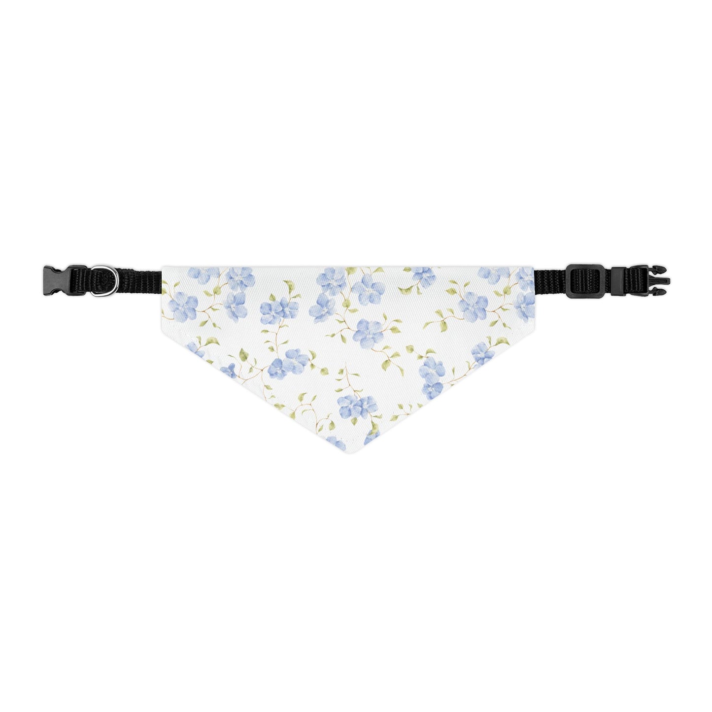 Floral Blue Rose Pet Bandana Collar — Spring Floral Dog & Cat Accessory