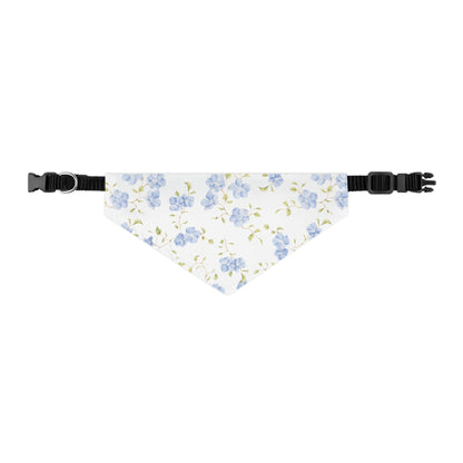 Floral Blue Rose Pet Bandana Collar — Spring Floral Dog & Cat Accessory