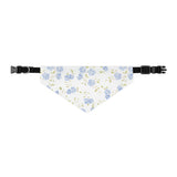 Floral Blue Rose Pet Bandana Collar — Spring Floral Dog & Cat Accessory