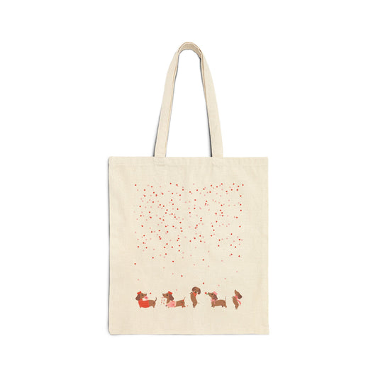 'Love Our Short Leg Babies' Cotton Canvas Tote Bag