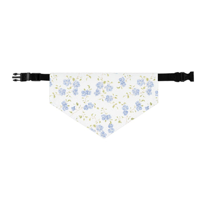 Floral Blue Rose Pet Bandana Collar — Spring Floral Dog & Cat Accessory