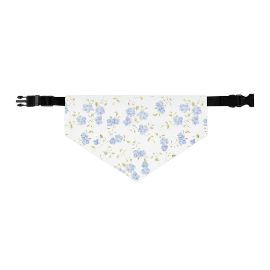 Floral Blue Rose Pet Bandana Collar — Spring Floral Dog & Cat Accessory