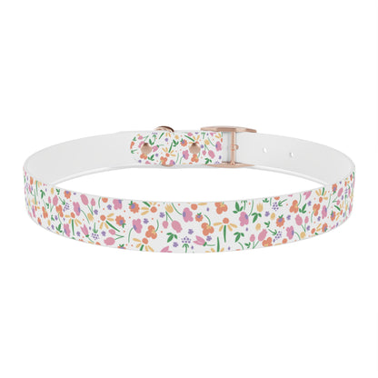 Floral Meadow Dog Collar – Pastel Tiny Flowers Pattern, Spring-Summer Pet Accessory