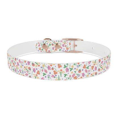 Floral Meadow Dog Collar – Pastel Tiny Flowers Pattern, Spring-Summer Pet Accessory