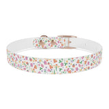 Floral Meadow Dog Collar – Pastel Tiny Flowers Pattern, Spring-Summer Pet Accessory