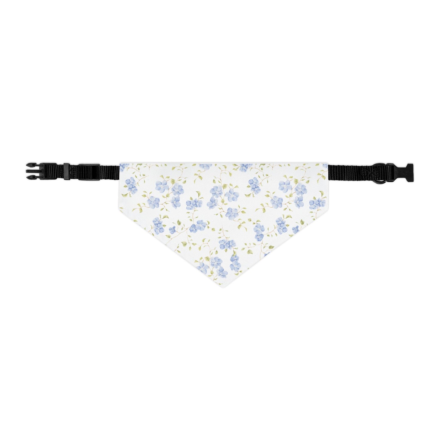 Floral Blue Rose Pet Bandana Collar — Spring Floral Dog & Cat Accessory