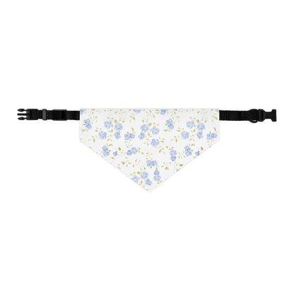 Floral Blue Rose Pet Bandana Collar — Spring Floral Dog & Cat Accessory