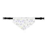 Floral Blue Rose Pet Bandana Collar — Spring Floral Dog & Cat Accessory