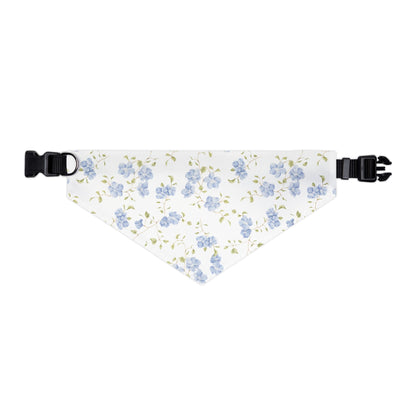 Floral Blue Rose Pet Bandana Collar — Spring Floral Dog & Cat Accessory