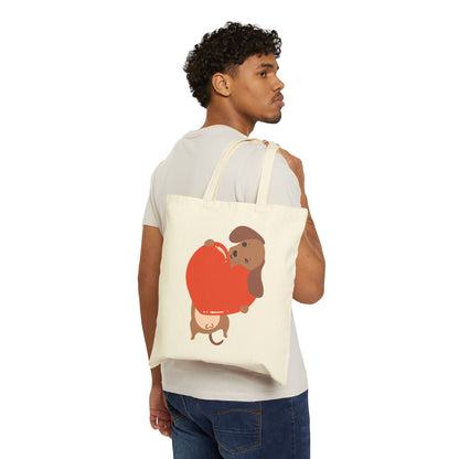'Love Our Short Leg Babies' Cotton Canvas Tote Bag
