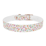 Floral Meadow Dog Collar – Pastel Tiny Flowers Pattern, Spring-Summer Pet Accessory